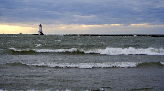 Ludington Lighthouse on Lake Michigan photo