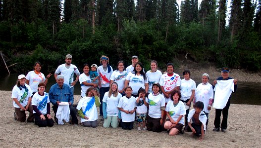 Henshaw Creek 2012 participants displaying fish print tshirts photo