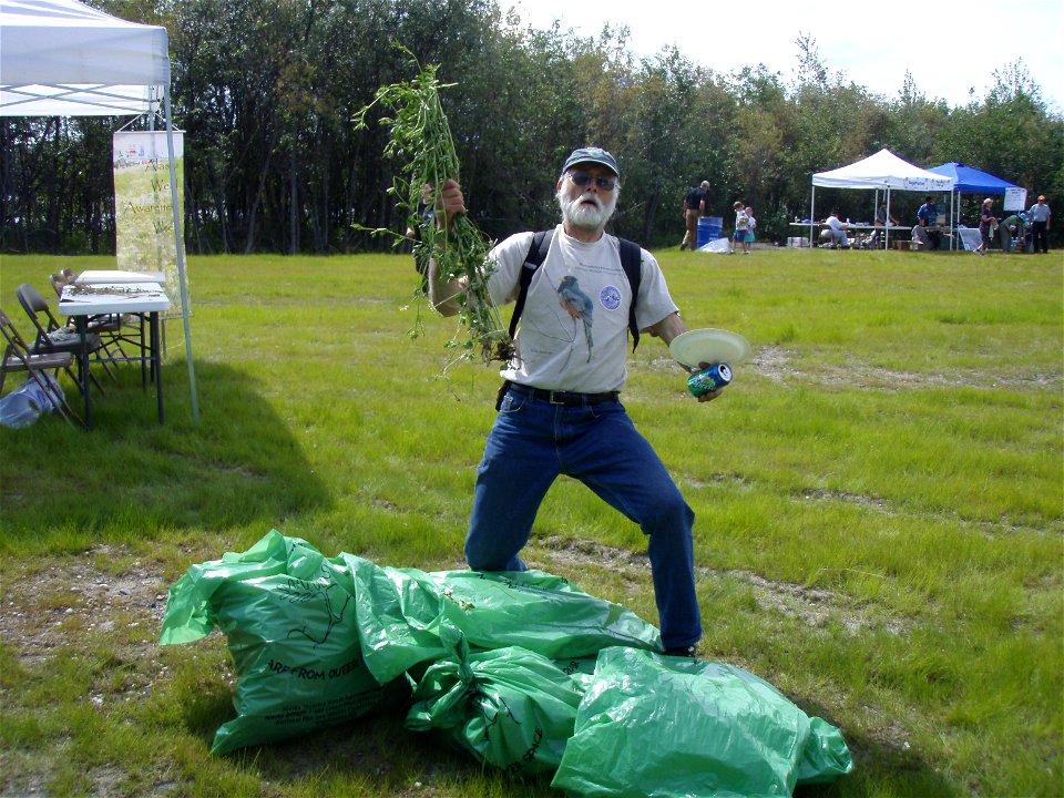 Audubon team member with white sweet clover