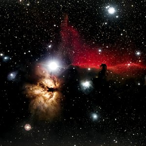 Flame and Horse Head Nebulae - Reprocessed with Astro Pixel Processor photo