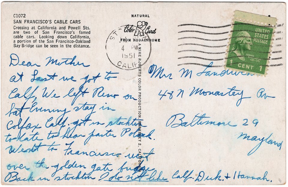 Back of San Fransciso's Cable Cars (1951)