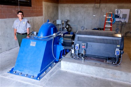 Peter Galindo, Mechanical Engineer, and the micro hydro generator photo