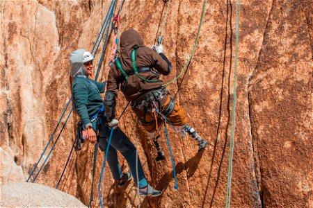 Disabled Climber and Climbing Instructor