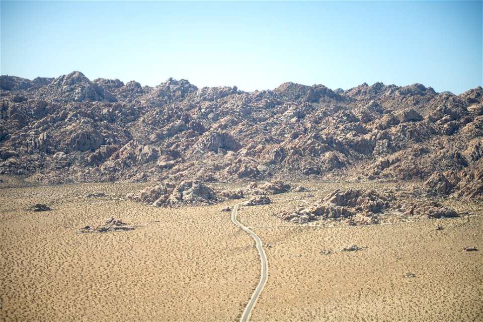 Aerial view of Joshua Tree National Park Indian Cove