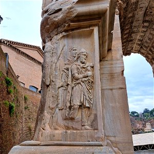 Side view of Septimius Severus Roman Forum Rome Italy