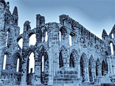 Whitby Abbey was a 7th-century Christian monastery that later became a Benedictine abbey. photo