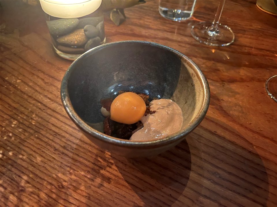 Walnut, Carrot Cake, Nocino Sabayon