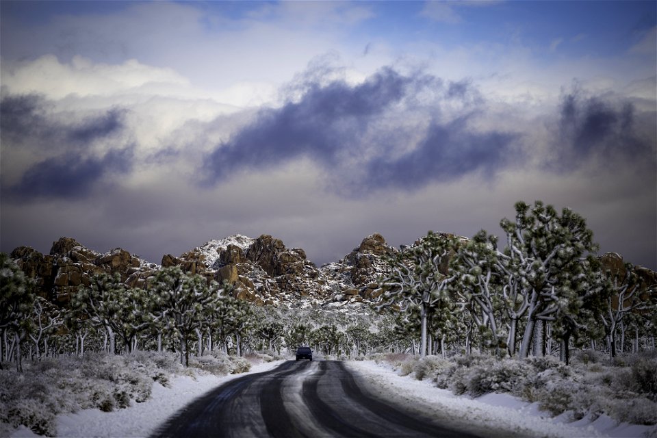 Park Boulevard and Hidden Valley in the snow