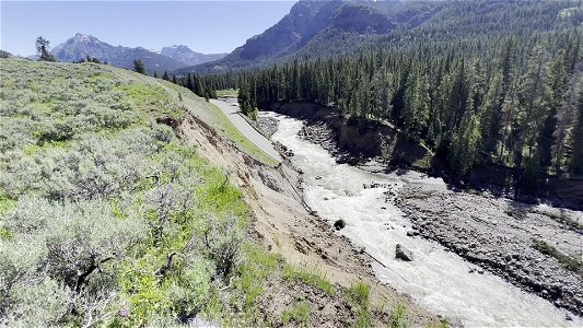 Yellowstone flood event 2022: Northeast Entrance Road washouts near Trout Lake Trailhead (9)