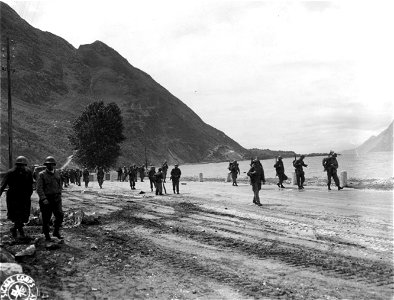 SC 270880 - Members of Co. "G", 86th Inf. Regt., along the shores of Lake Garda, Italy. photo