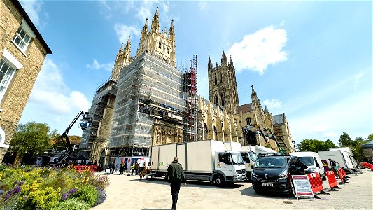 Film Crews at Canterbury Cathedral