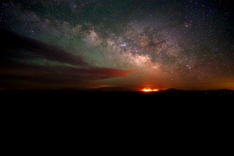 Slate Fire at night