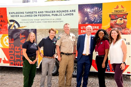 BLM employees posing with Utah Governor S. Cox photo