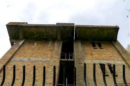 World War II Bofors Anti-aircraft gun tower, Pickett-Hamilton fort and pillbox: part of the airfield defences of RAF West Malling fighter station