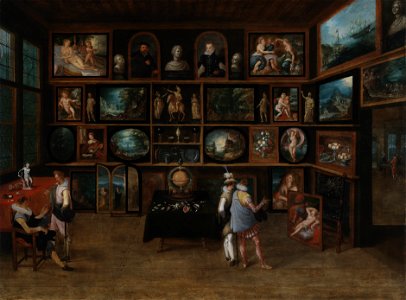 Hieronymus Francken II (1578–1623): Connoisseurs at a Gallery / Taiteenystäviä galleriassa / Konstkännare i ett galleri photo
