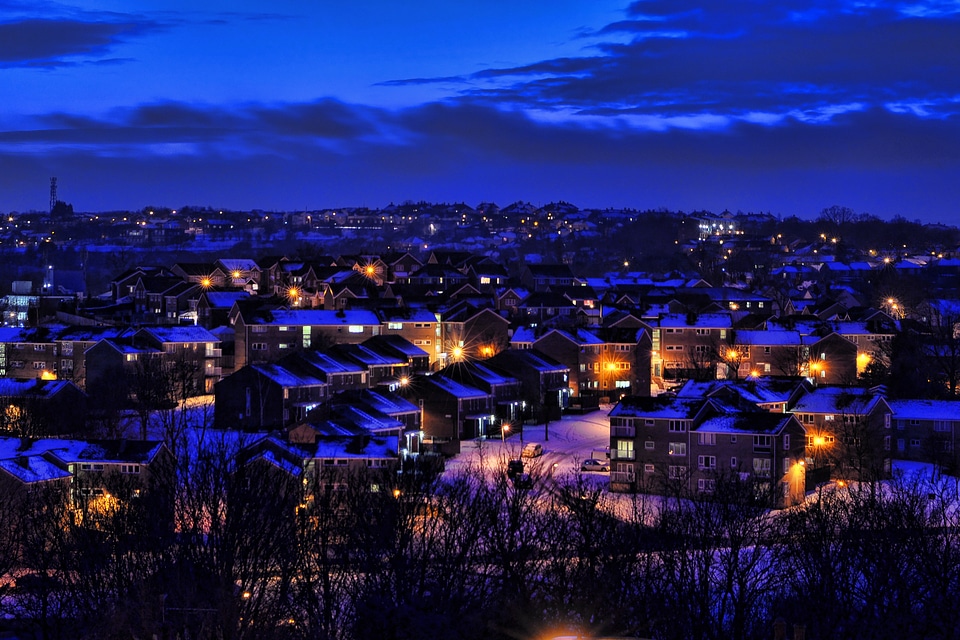 Town Houses at Dusk