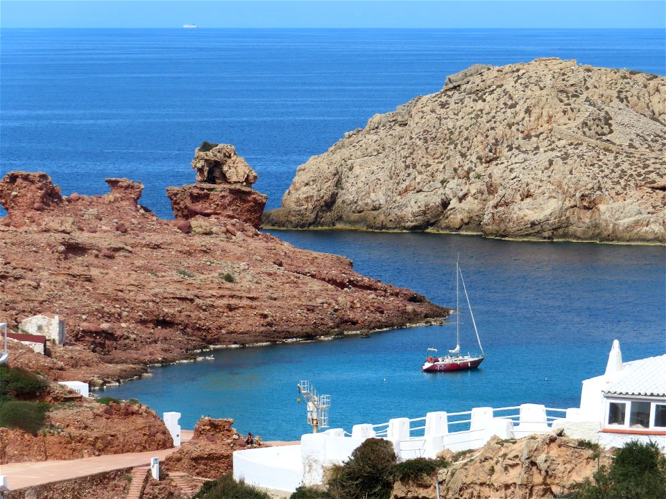 Boat in Cala Morell Menorca Spain