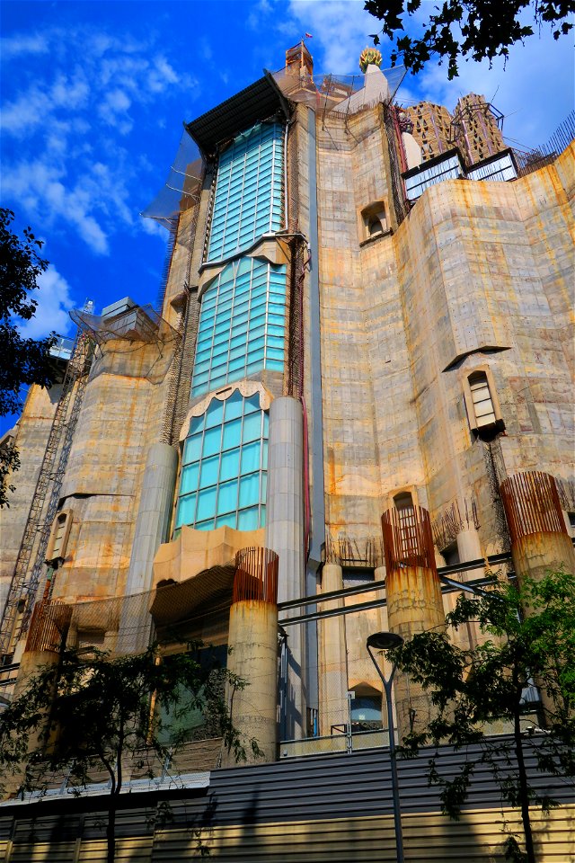The exposed concrete where the final parts of La Sagrada Familia will be finished in supposedly four years