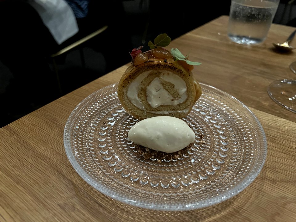 Apple Roll Cake, Apple Butter, Puffed Grains, Cheese Ice Cream