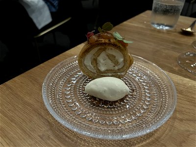 Apple Roll Cake, Apple Butter, Puffed Grains, Cheese Ice Cream photo