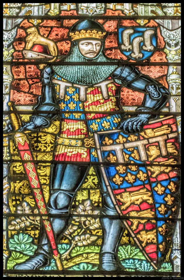 The Black Prince stained glass. Chapter House Canterbury Cathedral