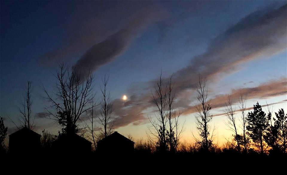 Moon Over Grain Bins