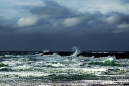 Crashing waves, Oregon coast. photo