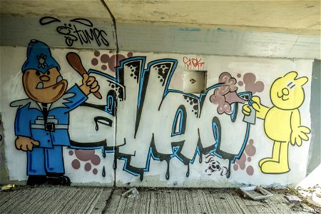 This graffiti has been locked away in a tunnel under the M20 for many many years. The gate was open today. I managed to photograph Henry’s Cat by Graffiti Artist #Stump Dogg