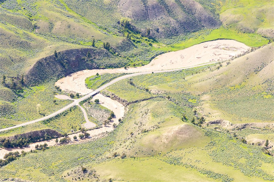 Yellowstone flood event 2022: Swollen Gardner River and North Entrance Road