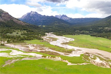 Yellowstone flood event 2022: Confluence of Pebble Creek and Soda Butte Creek photo