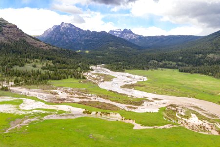 Yellowstone flood event 2022: Confluence of Pebble Creek and Soda Butte Creek