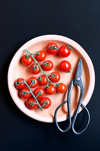 Plate of Cherry Tomatoes photo