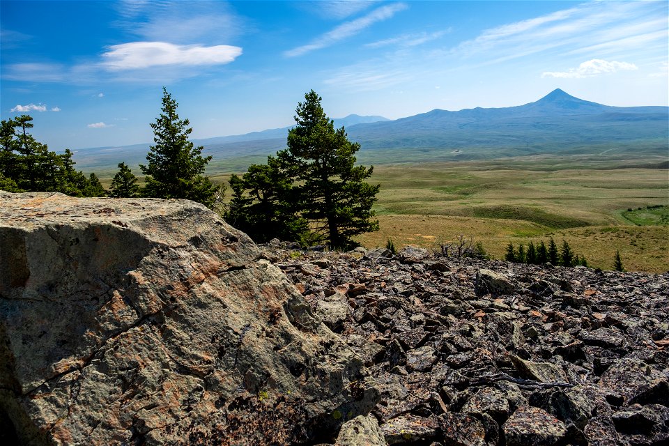 East Butte and Middle Butte, as seen from West Butte, Sweet Grass Hills