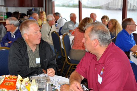 Jim Hodgson (right) with representative from Minnesota Pollution Control Agency. USFWS Photo.