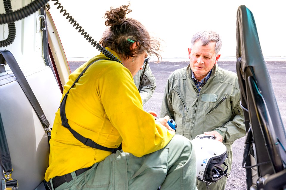 Yellowstone flood event 2022: Montana Senator Daines receives a safety briefing before flight to view the damage