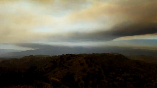 Smoke from the Apple Fire seen from Eureka Peak