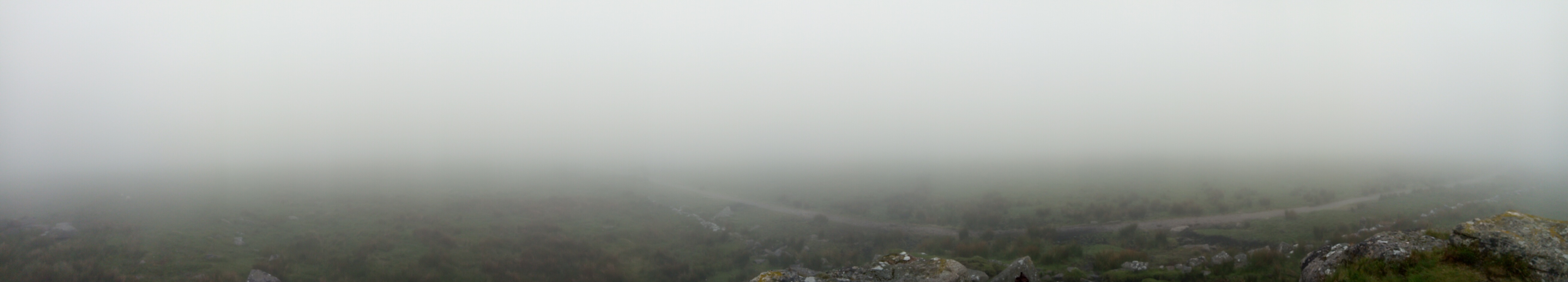 IMG_20220605_101103 Perambulation Marker Point ( Excalibur / Cobra Legend ) , Rolling Mist, South Hessary Tor, Princetown, Dartmoor National Park, Devon, UK. 5th June 2022 (Apple Ipod Panoramic Photo)