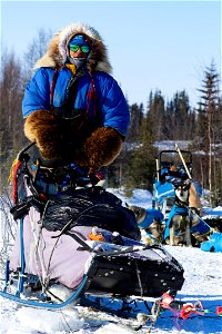 Kobuk 440 racers at Paniqsigvik shelter cabin.