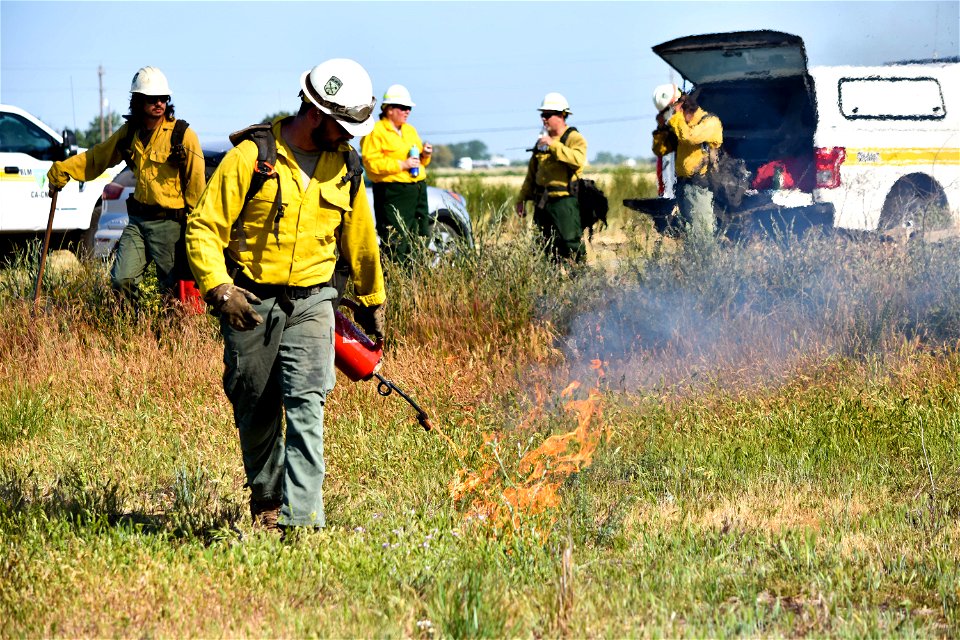 BLM’s Folsom Lake Veterans Crew perform RX Burn at Cosumnes River Preserve restoring critical habitat.