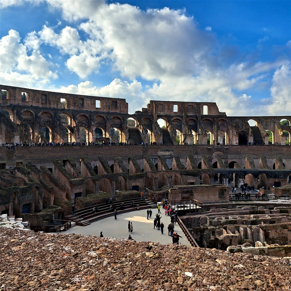 View of arena from second level Colosseum Rome Italy