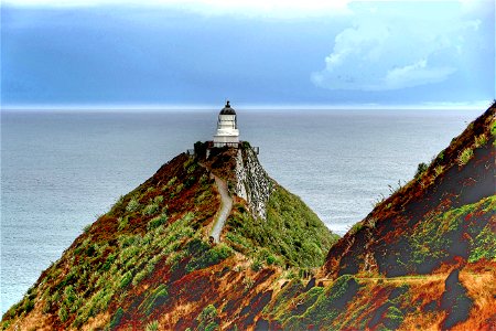 Lighthouse Nugget Point.Otago. photo