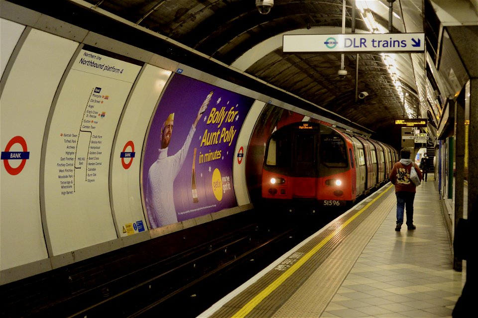 The Northbound Northern Line platform at Bank.