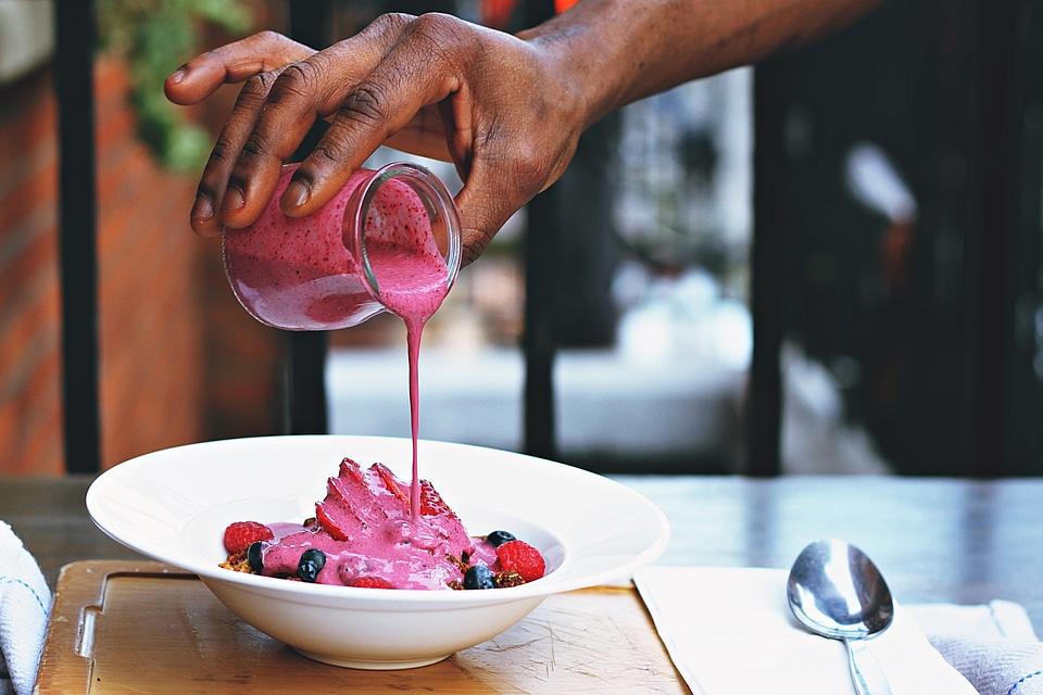 Fruit Dessert In Restaurant photo