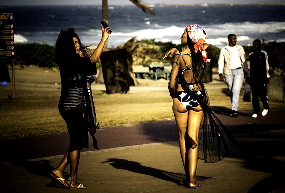 Bikini Selfies Selfies on a Windy Day During the Golden Hour
