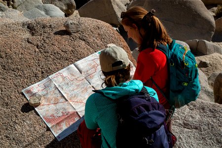 Navigating with a map photo