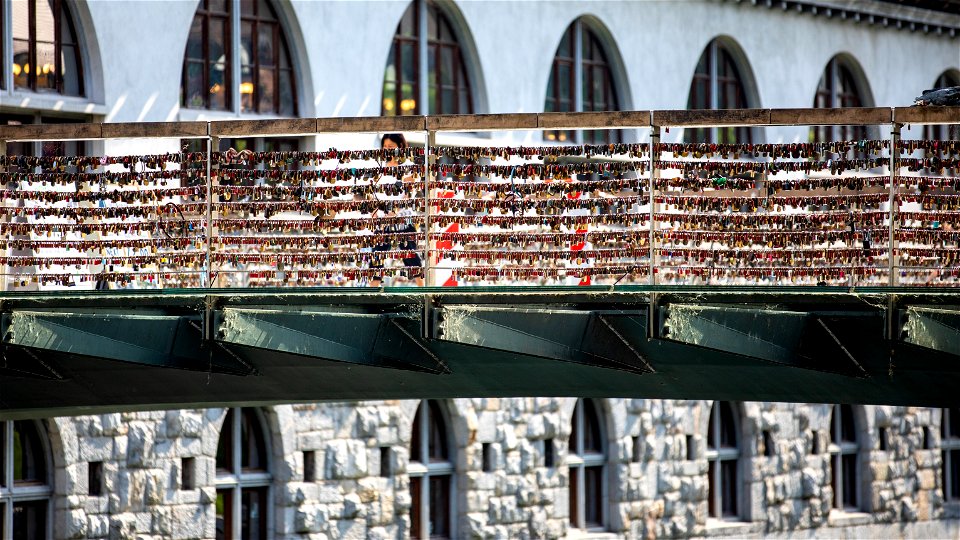 Lockers on the bridge photo