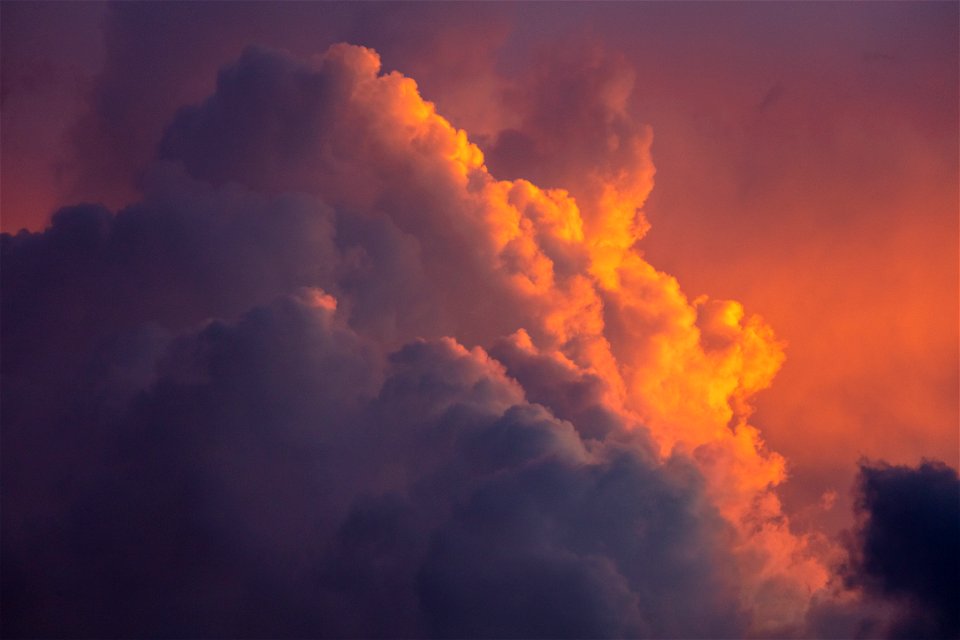 Sunset on storm clouds