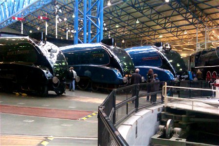 three LNER A4 pacific locomotives at the National Railway Museum photo
