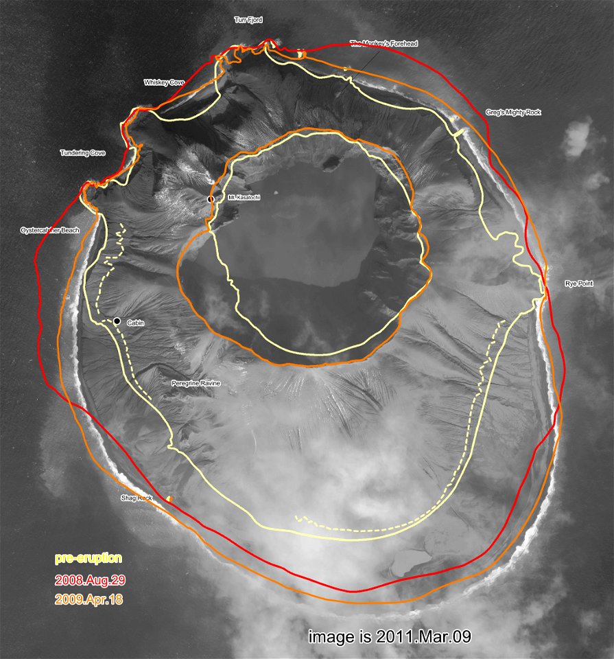 Kasatochi Island shoreline extension