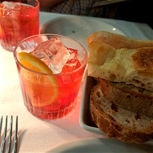 Negroni and Bread  Roscioli Salumeria con Cusina Rome Italy